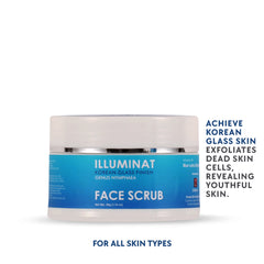 Illuminat Korean Glass Finish Face Scrub with Blue Water Extract | Light Exfoliation & Radiance 50ml