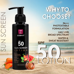 Sunscreen SPF 50 PA+++: Broad-Spectrum Protection & Moisturizer
