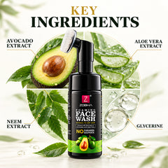 Avocado Foaming Face Wash | Hydrating & Nourishing Cleanser for Dry & Normal Skin 150ml