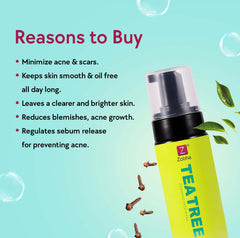 Zobha Tea Tree Foaming Face Wash – 150ml For Acne Prone Skin