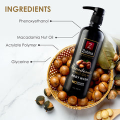 Key Ingredients Of Zobha Macadamia Body Wash